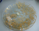 Luxe and matt glod salad serving tempered glass plate