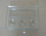 eggs severing old glass tray