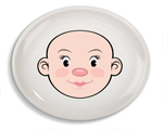 Dishwasher and Microwave Safe High-Fire Ceramic Food Face Plate, 8-1/2" Diameter