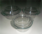 The borosilicate deep round baking bowls with lids