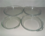 The borosilicate flat round baking bowls with lids