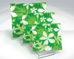 foliage art square glass plate