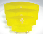 Pure yellow serving glass tray