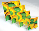Yellow and green orange glass plate