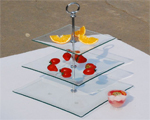 Square 3 Layer Glass Cake / Desert Stand Party Display