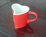 Heart shape ceramic coffee mug