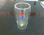 Double wall glass cup