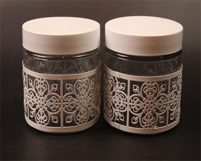 glass storge jar with S/S coating